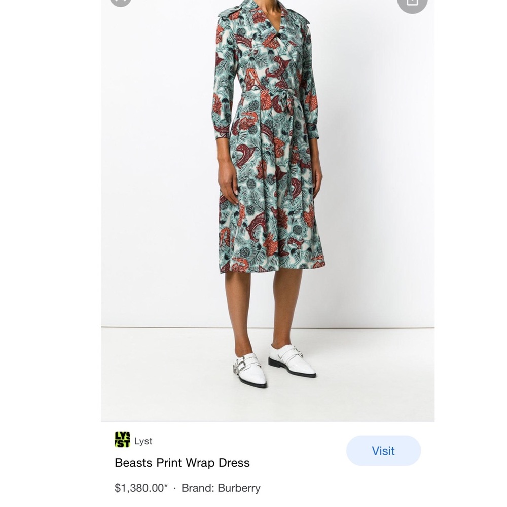 Burberry Dress. Burberry wrap dress. Sz S/M Burberry Green Print Dress